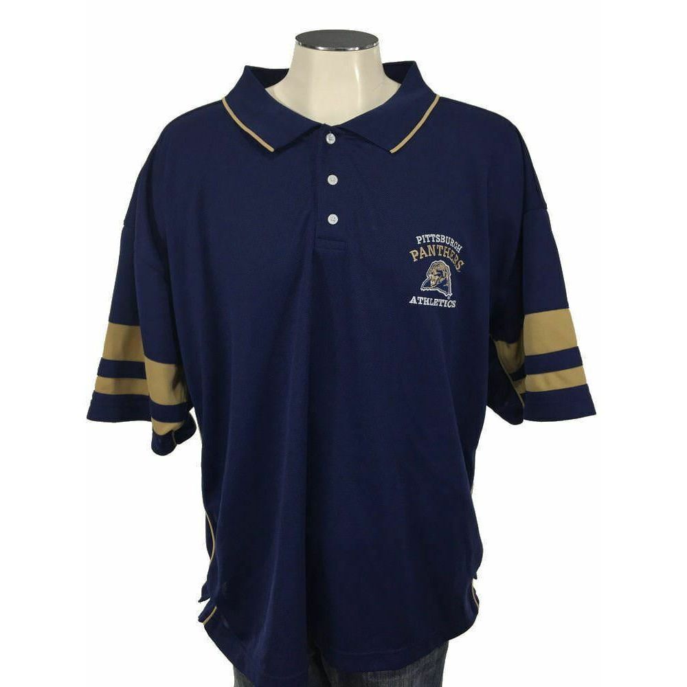 VTG Pittsburgh Panthers Athletics Starter Polo Shirt 2XL Blue College Mens